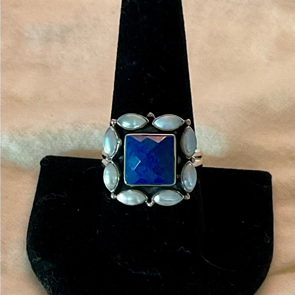 NEW Nicky Butler 925 Sterling Silver Vintage Pearl Lapis Lazuli Ring